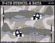  Furball Aero-Design  1/48 Republic P-47D Thunderbolt Stencils and Data FBD48090