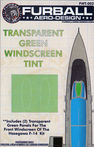 Grumman F-14A Tomcat Green Windscreen Tint Film for the Hasegawa Kit #FBDFWT002