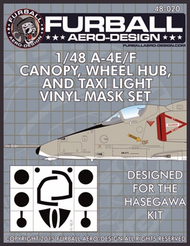  Furball Aero-Design  1/48 Douglas A-4E/F Skyhawk Canopy, Wheel Hub, & Taxi Light masks FMS020