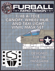  Furball Aero-Design  1/48 Vought A-7D/E Corsair Canopy, Wheel Hub, & Taxi Light masks FMS021