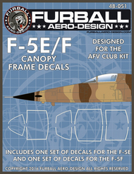  Furball Aero-Design  1/48 Canopy and wheel hub masks for the 1/48 AFV Club F-5E/F kit FMS022