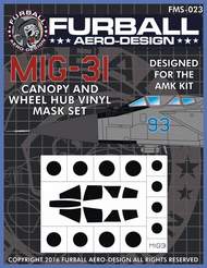  Furball Aero-Design  1/48 canopy and wheel hub masks for Mikoyan MiG-31BM Foxhound kit FMS023