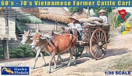 Vietnamese Farmer Cattle Cart w/Villagers (2) & Bulls (2) #GKO350110