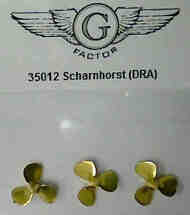 German Scharnhorst Brass Propellers for DML (3) #GFM35012