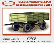  GMU Models  1/72 2-axle trailer 2-AP-3 OUT OF STOCK IN US, HIGHER PRICED SOURCED IN EUROPE GMU72002