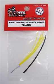  Gofer Racing  1/24-1/25 Yellow Prewired Distributor w/Aluminum Plug Boot Material GOF16003