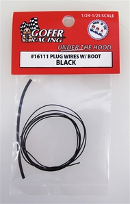  Gofer Racing  1/24-1/25 Black Plug Wire 2ft. w/Plug Boot Material GOF16111