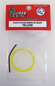  Gofer Racing  1/24-1/25 Yellow Plug Wire 2ft. w/Plug Boot Material GOF16113