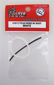  Gofer Racing  1/24-1/25 White Plug Wire 2ft.  w/Plug Boot Material GOF16117