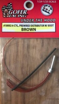  Gofer Racing  NoScale -1/25 Brown 6-Cylinder Prewired Distributor w/Aluminum Plug & Boot GOF18002