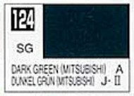  Gunze Sangyo  NoScale Solvent-Based Acrylic Semi-Gloss Dark Green Mitsubishi 10ml Bottle GUZ124