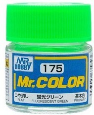  Gunze Sangyo  NoScale Solvent-Based Acrylic Gloss Fluorescent Green 10ml Bottle GUZC175