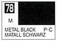 Solvent-Based Acrylic Metallic Black 10ml Bottle #GUZC078