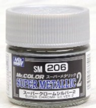  Gunze Sangyo  NoScale Super Metallic 2 Chrome Silver Lacquer 10ml Bottle GUZSM206