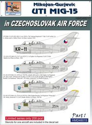  H-Model Decals  1/48 Mikoyan MiG-15UTI in CzAF, Pt.1 . HMD48015