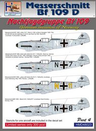  H-Model Decals  1/48 Messerschmitt Bf.109D Invasion to Norway, Nachtjagdgruppe Messerschmitt Bf.109, Pt.4 HMD48023