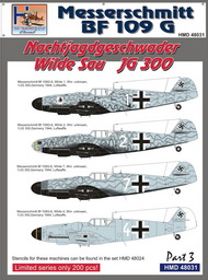  H-Model Decals  1/48 Messerschmitt Bf.109G NJGschw Wilde Sau Jagdgeschwader JG 300, Pt.3 HMD48031