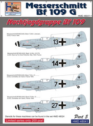  H-Model Decals  1/48 Messerschmitt Bf.109G NJGr Messerschmitt Bf.109, Pt.5 HMD48041