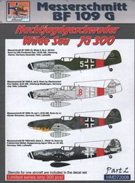  H-Model Decals  1/72 Jagdgeschwader JG 300 Wilde Sau, Pt.2 - Messerschmitt Bf.109Gs HMD72008