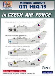  H-Model Decals  1/72 Mikoyan MiG-15UTI in CzAF, Pt.1 HMD72016