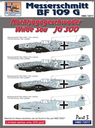  H-Model Decals  1/72 Messerschmitt Bf.109G NJGschw Wilde Sau Jagdgeschwader JG 300, Pt.3 HMD72017