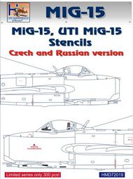  H-Model Decals  1/72 Mikoyan MiG-15 Stencils, Russian/Czech HMD72019