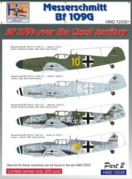  H-Model Decals  1/72 Messerschmitt Bf.109s Over the Czech Territory, Pt.2 HMD72035