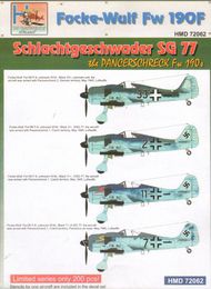  H-Model Decals  1/72 Focke-Wulf Fw.190F SG 77 HMD72062