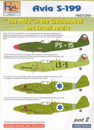 H-Model Decals  1/72 Avia S-199 'The Mule' in CzAF and IAF, Pt.2 HMD72064