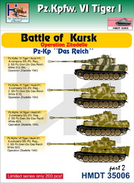  H-Model Decals  1/35 Pz.Kpfw.VI Tiger I Battle of Kursk (Pz.Kp. 'Das Reich'), Pt.2 HMT35006