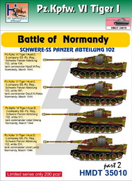  H-Model Decals  1/35 Pz.Kpfw.VI Tiger I Battle of Normandy (Schwere SS-Pz. Abt.102), Pt.2 HMT35010