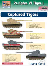  H-Model Decals  1/35 Pz.Kpfw.VI Tiger I Captured Tigers, Pt.1 HMT35012
