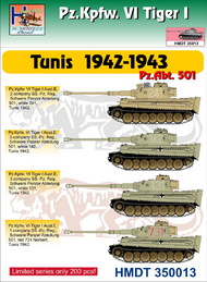  H-Model Decals  1/35 Pz.Kpfw.VI Tiger I Tunis 1942-43 (Pz. Abt.501) HMT35013