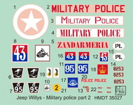  H-Model Decals  1/35 Willys Jeep MB/Ford GPW: Military Police, Pt.2 HMT35027
