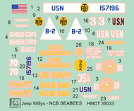  H-Model Decals  1/35 Willys Jeep MB/Ford GPW: NCB Seabees HMT35033