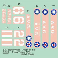  H-Model Decals  1/35 Willys Jeep MB/Ford GPW: Flying Tigers' Jeeps HMT35034