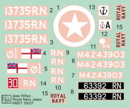  H-Model Decals  1/35 Willys Jeep MB/Ford GPW: Royal Navy Jeeps HMT35037