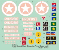  H-Model Decals  1/35 Willys Jeep MB/Ford GPW: Canadian Army Corps HMT35043