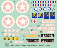  H-Model Decals  1/35 Willys Jeep MB/Ford GPW: Free French Jeeps HMT35044