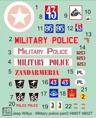  H-Model Decals  1/48 Willys Jeep MB/Ford GPW: Military Police, Pt.2 HMT48027