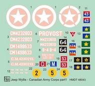  H-Model Decals  1/48 Willys Jeep MB/Ford GPW: Canadian Army Corps HMT48043