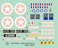  H-Model Decals  1/48 Willys Jeep MB/Ford GPW: Free French Jeeps HMT48044