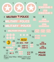  H-Model Decals  1/72 Willys Jeep MB/Ford GPW: Military Police, Pt.1* HMT72026