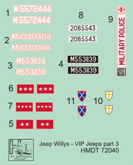  H-Model Decals  1/72 Willys Jeep MB/Ford GPW: VIP Jeeps, Pt.3* HMT72040