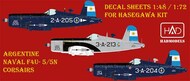  HAD Models  1/72 Vought F4U-5NL Argentine Naval Corsairs HUN72229