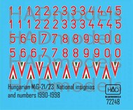 HAD Models  1/72 Hungarian national insignias 1990-1998 HUN72248