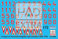 Hungarian National Insignias and numbers 1990-1998 decal sheet #HUNE721020
