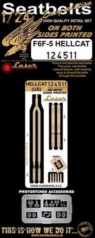 Grumman F6F-5 Hellcat - Seatbelts #HGW124511