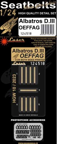  HGW Models  1/24 ALBATROS D.III OEFFAG - SEATBELTS HGW124518