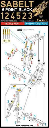 SABELT 6 POINT BLACK - SEATBELTS #HGW124523